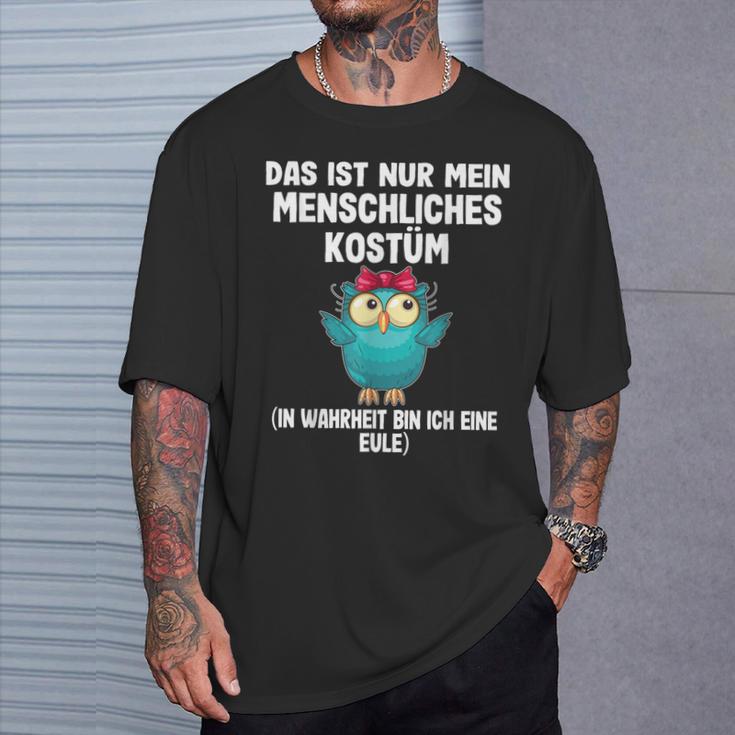 This Is My Human Costume Owl T-Shirt Geschenke für Ihn