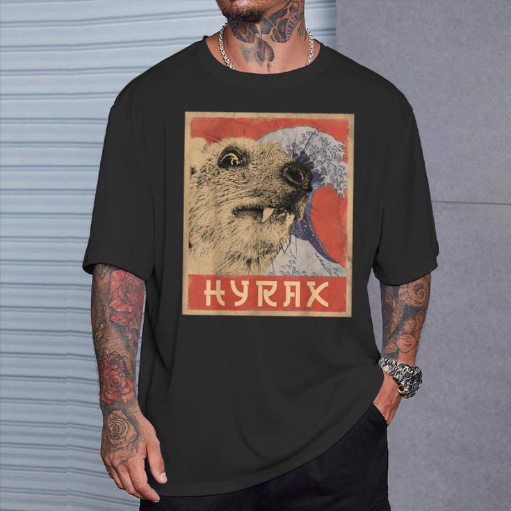 Hyrax Japaneseintage Style Hyrax Meme T-Shirt Geschenke für Ihn