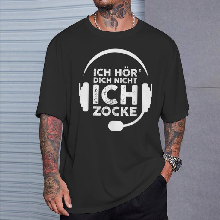 Ich Hördich Nicht Ich Zocke Gamer Joke Slogan Nerd T-Shirt Geschenke für Ihn