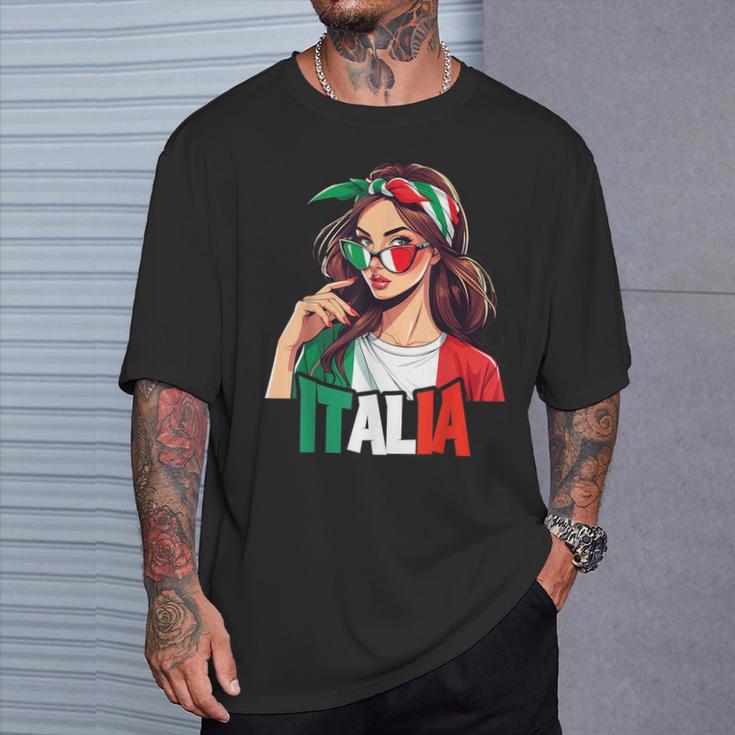 Italy Flag Woman Sunglasses Girls Italy & Italia T-Shirt Geschenke für Ihn