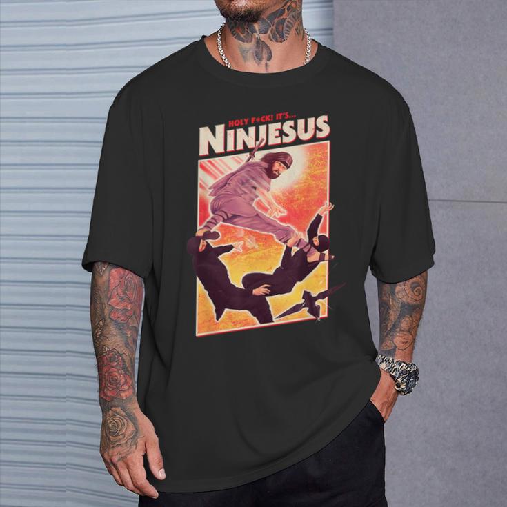 It's Ninjesus 80S Action Film Parody Christian Jesus T-Shirt Geschenke für Ihn