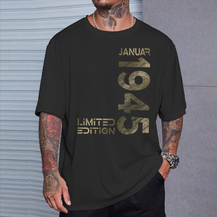 January 1945 Man Woman 80Th Birthday Limited Edition T-Shirt Geschenke für Ihn