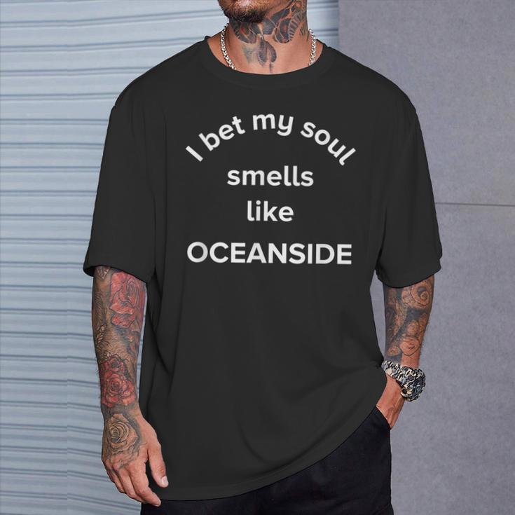 Je Parie Que Mon Âme Sent Comme Laille Natale D'oceanside En Californie T-Shirt Cadeaux pour lui