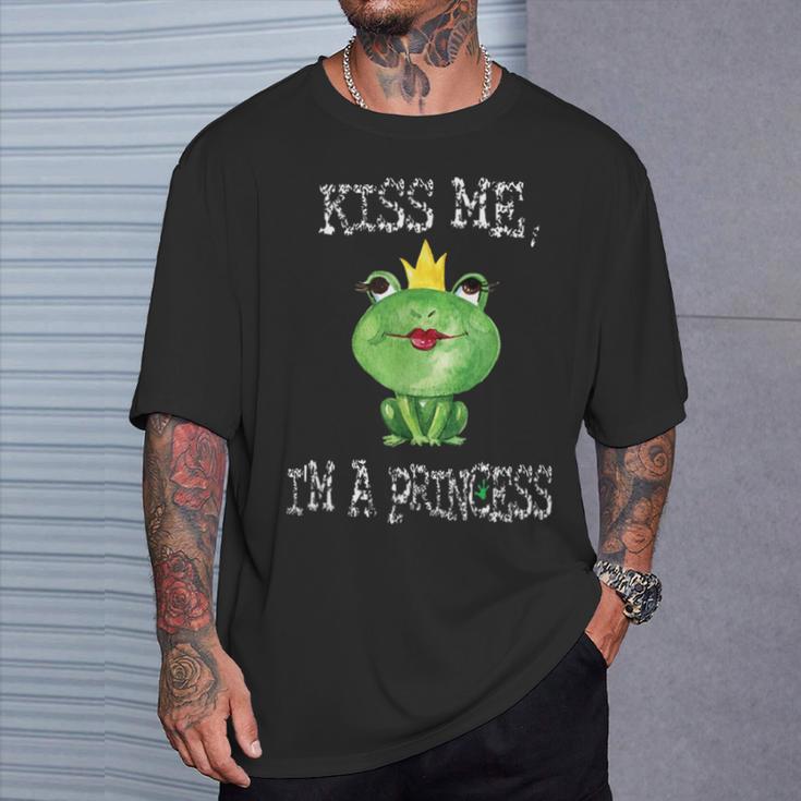 Kiss Me I'm A Princess Frog T-Shirt Geschenke für Ihn