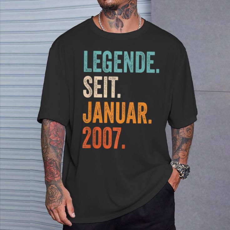 Legend Since January 2007 17 Years T-Shirt Geschenke für Ihn