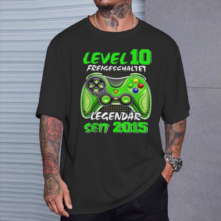 Level 10 Birthday Boy Gamer 2015 10Th Birthday T-Shirt Geschenke für Ihn