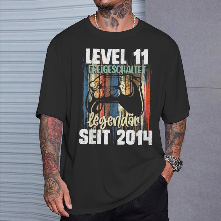 Level 11 Years Birthday Boy Gamer Since 2014 T-Shirt Geschenke für Ihn