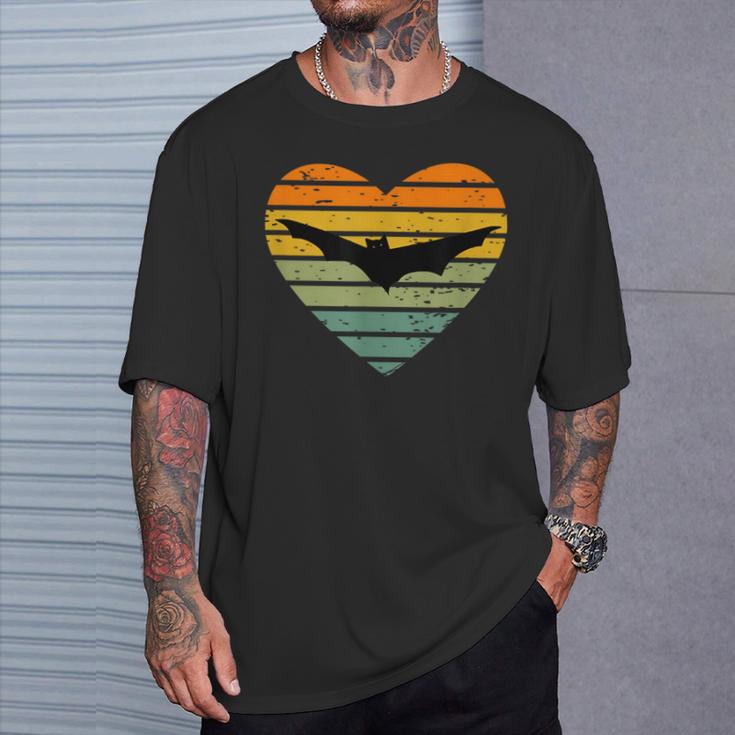 I Love Bat Fan Retrointage Flight Fox Bat T-Shirt Geschenke für Ihn