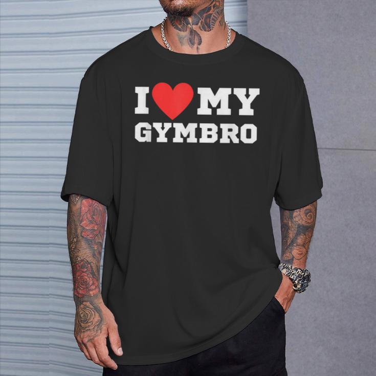 I Love My Gymbro Y2k Sigma Red Heart T-Shirt Geschenke für Ihn