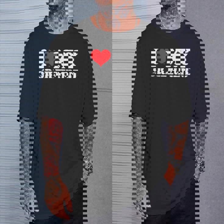 I Love My Hot Girlfriend I Heart My Hot Girlfriend Gf Bf T-Shirt Gifts for Him
