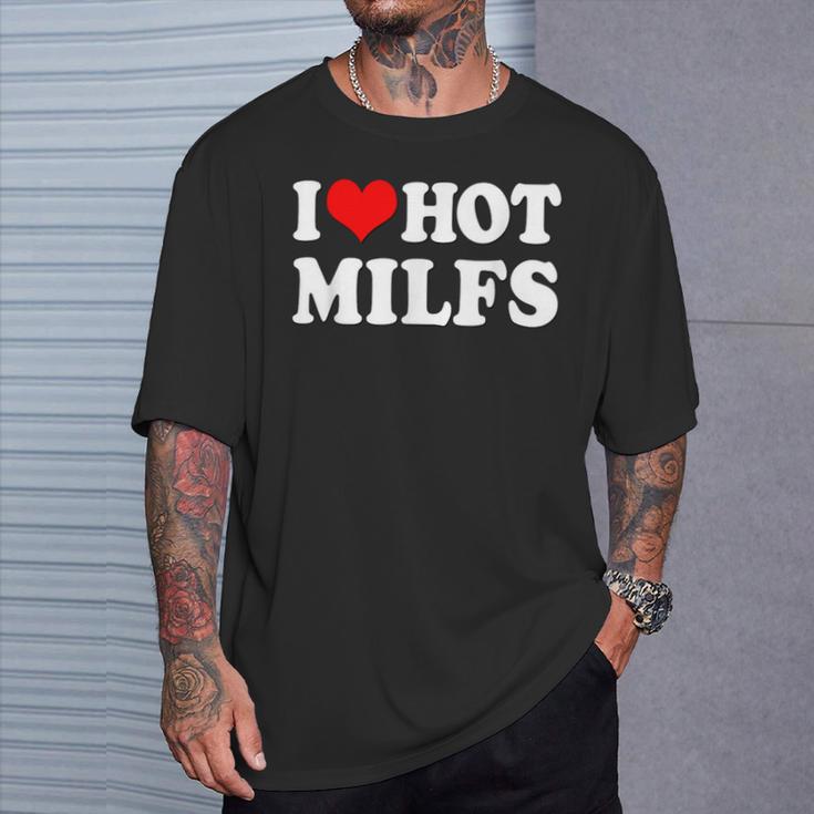 I Love Hot Milfs I Heart Hot Milfs Couple Set T-Shirt Geschenke für Ihn