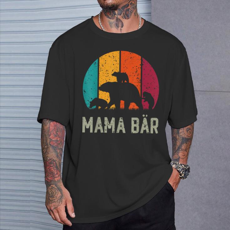 Mama Bear 3 Children Mother's Day Mother Women's T-Shirt Geschenke für Ihn