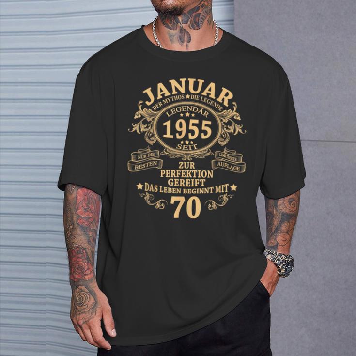 Man January 1955 70 Years intage 70Th Birthday T-Shirt Geschenke für Ihn