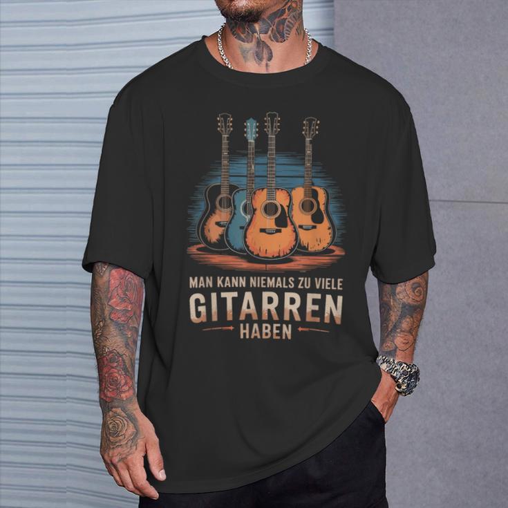 Man Kann Niemals Zuiele Gitarren Haben Gitarrist T-Shirt Geschenke für Ihn