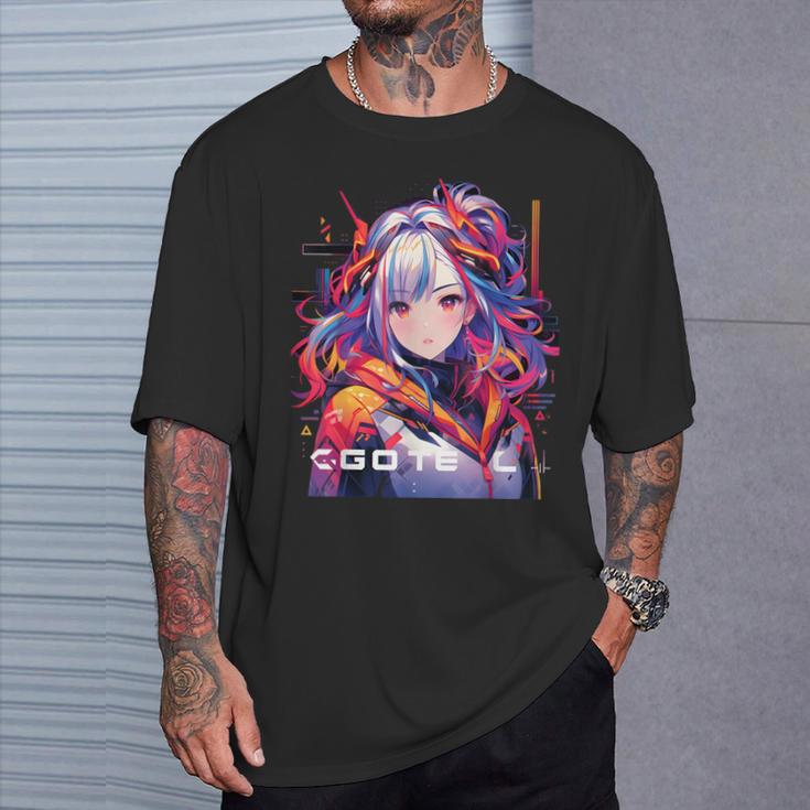 Manga Anime Aesthetic Cyberpunk Techwear Harajuku T-Shirt Geschenke für Ihn