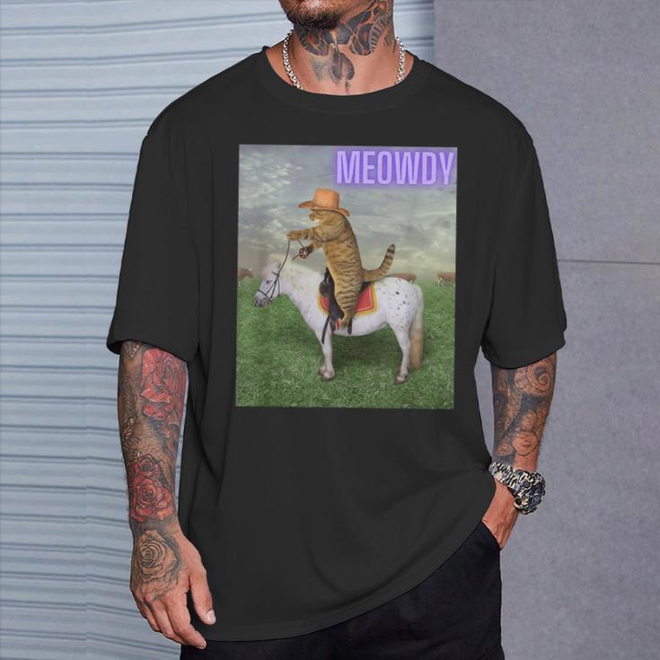 Meowdy Meme Cat And Pony T-Shirt Geschenke für Ihn