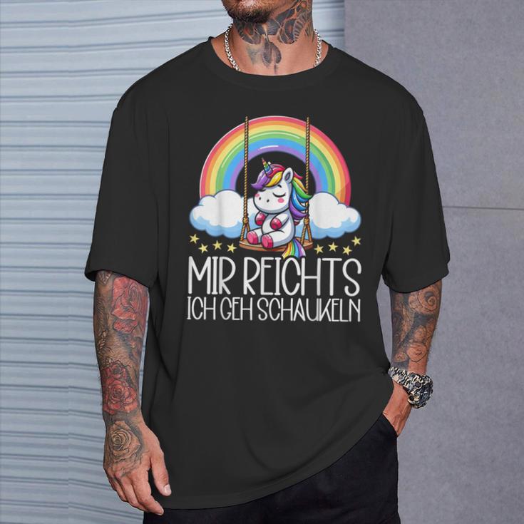 Mir Reichts Ich Geh Schaukeln Unicorn Partner Look T-Shirt Geschenke für Ihn