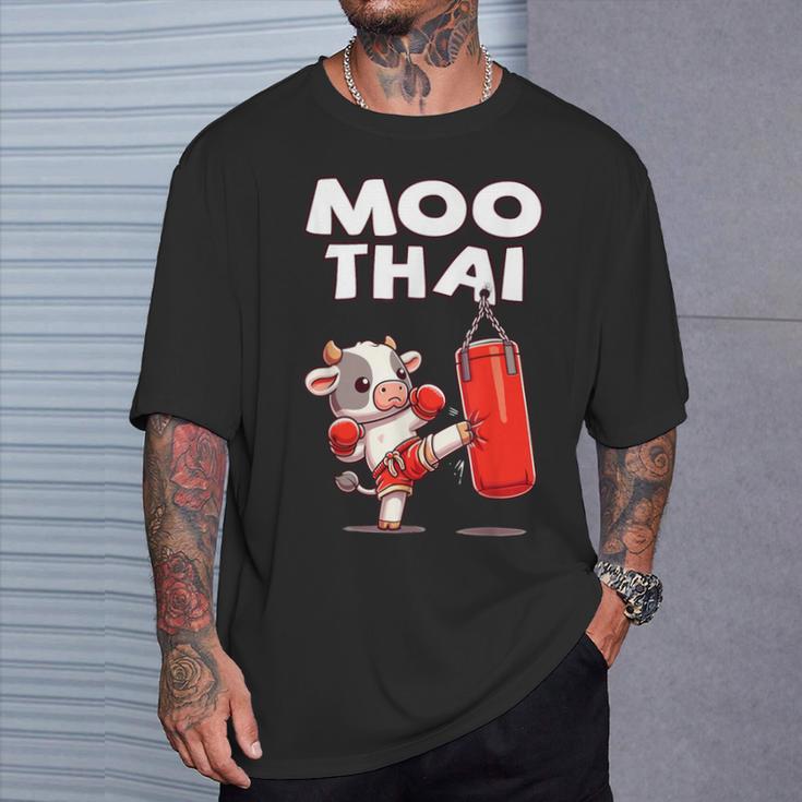 Moo Thai Muay Thai Cow Thai Boxing For Children Muay Thai T-Shirt Geschenke für Ihn