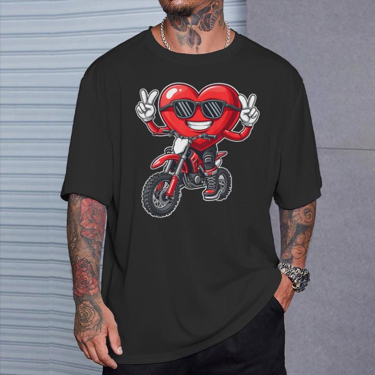 Motocross Heart Dirt Bike Valentines Day Motorcycle Boys T-Shirt Gifts for Him Motocross Heart Dirt Bike Valentines Day Motorcycle Boys T-Shirt Gifts for Him