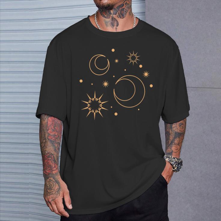 Night Star Moon Sun Sky Stars Esoteric Astrology T-Shirt Geschenke für Ihn