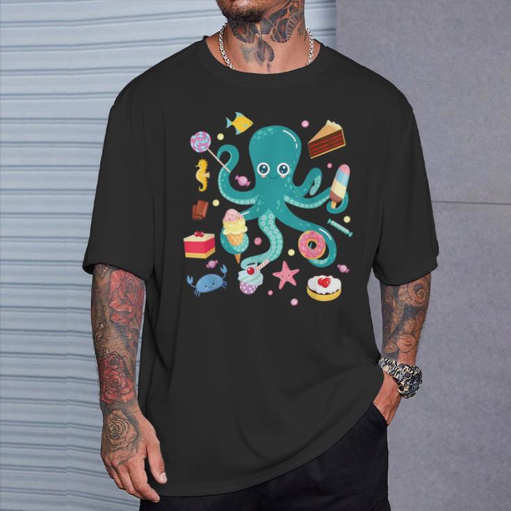 Octopus Cake Tentacle Sea Animals Children's T-Shirt Geschenke für Ihn