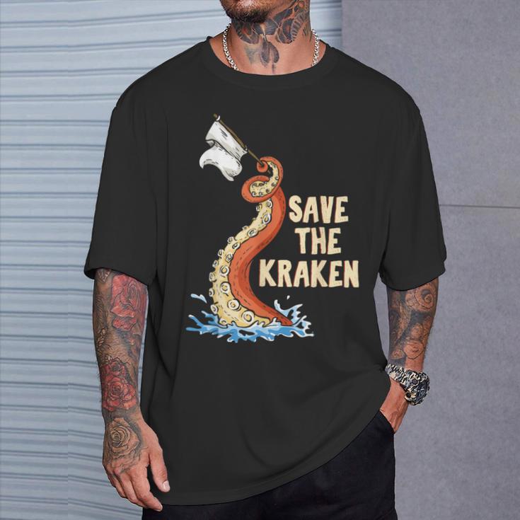 Octopus Save The Kraken T-Shirt Geschenke für Ihn