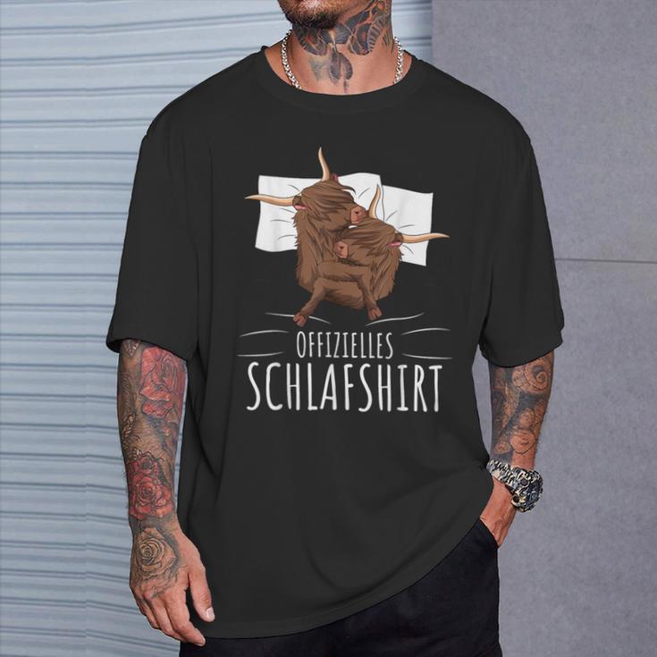 Official Scottish Highland Cow Sleep T-Shirt Geschenke für Ihn