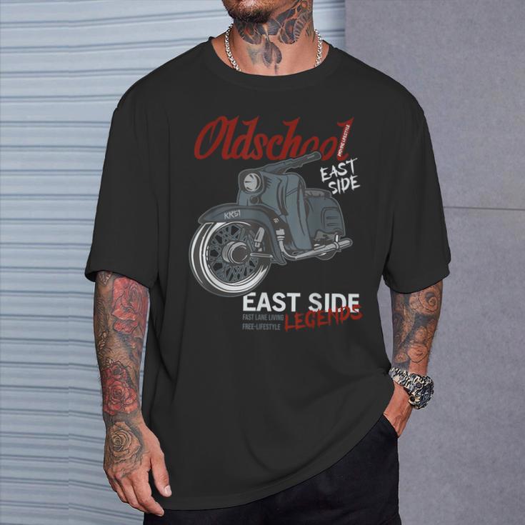 Oldschool Schwalbe Tuning Kr51 Simson Ddr Mofa Moped T-Shirt Geschenke für Ihn