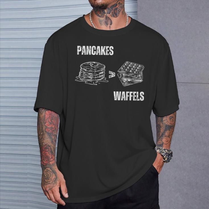 Pancakes Over Waffles T-Shirt Geschenke für Ihn