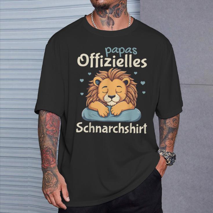 Papa Official Snoring Pyjamas Lion Sleep T-Shirt Geschenke für Ihn