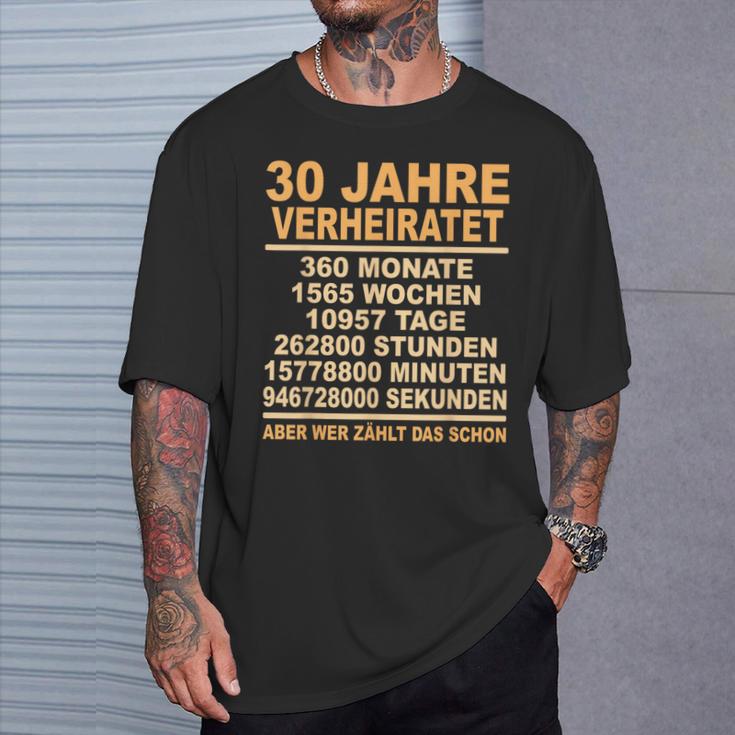 Pearl Wedding Anniversary 30Th Anniversary Married T-Shirt Geschenke für Ihn