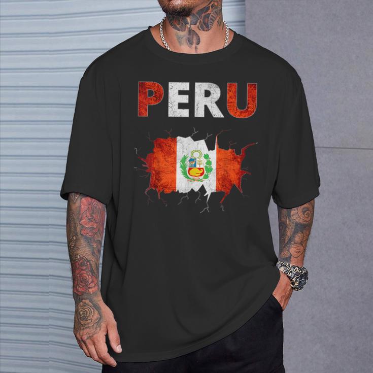 Peru Football Jersey Quali Peru Flag T-Shirt Geschenke für Ihn