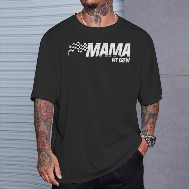 Pit Crew Mama Race Birthday Matching Family Racing Mama Camiseta unisex Regalos para él