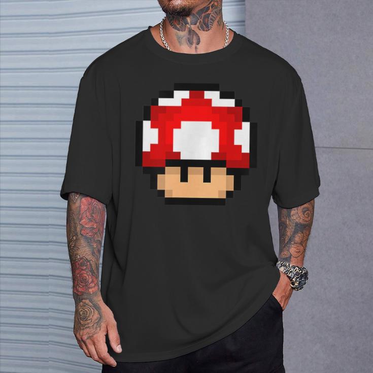 Pixel Retro Gaming Mushroom T-Shirt Geschenke für Ihn