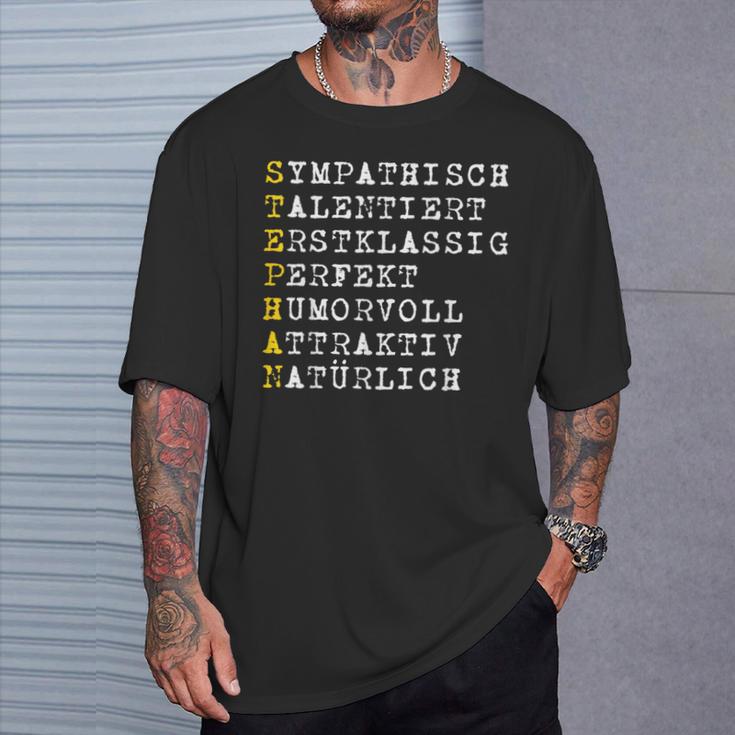 Positive Features Character Name Stephan T-Shirt Geschenke für Ihn