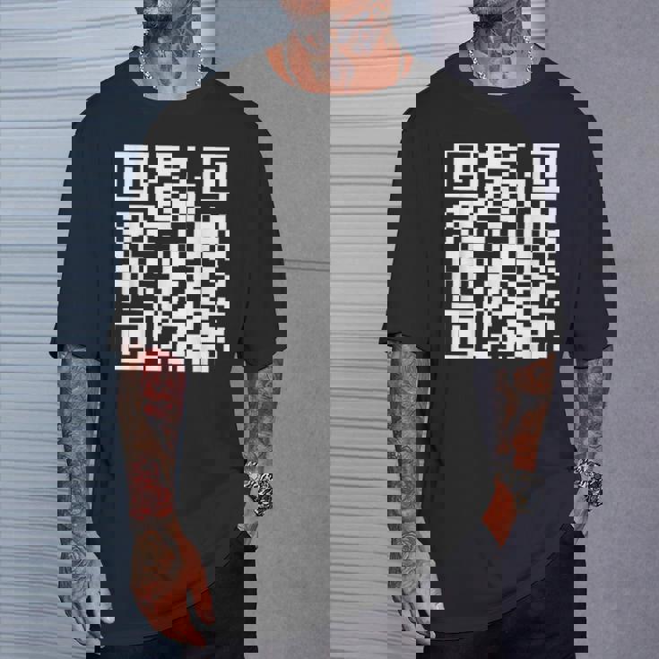 Qr Scan Code Adult Sarcasm Humor FCk You White T-Shirt Gifts for Him