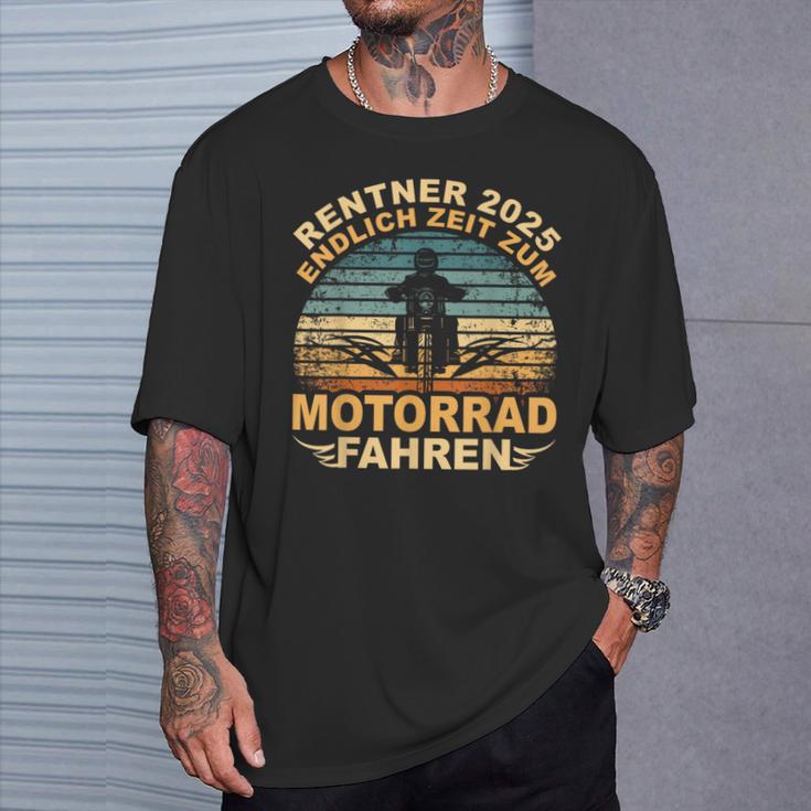 Rentner 2025 Motorrad Motorsport Motorradfahrer Rente T-Shirt Geschenke für Ihn