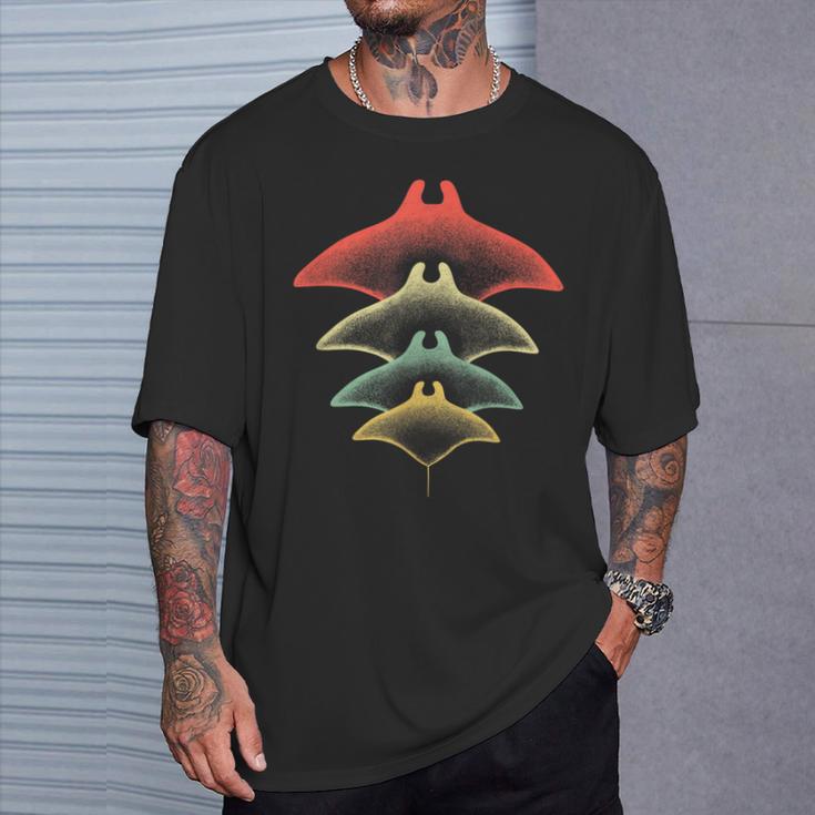 Retro Stingray Manta Ray Underwater Diving T-Shirt Geschenke für Ihn