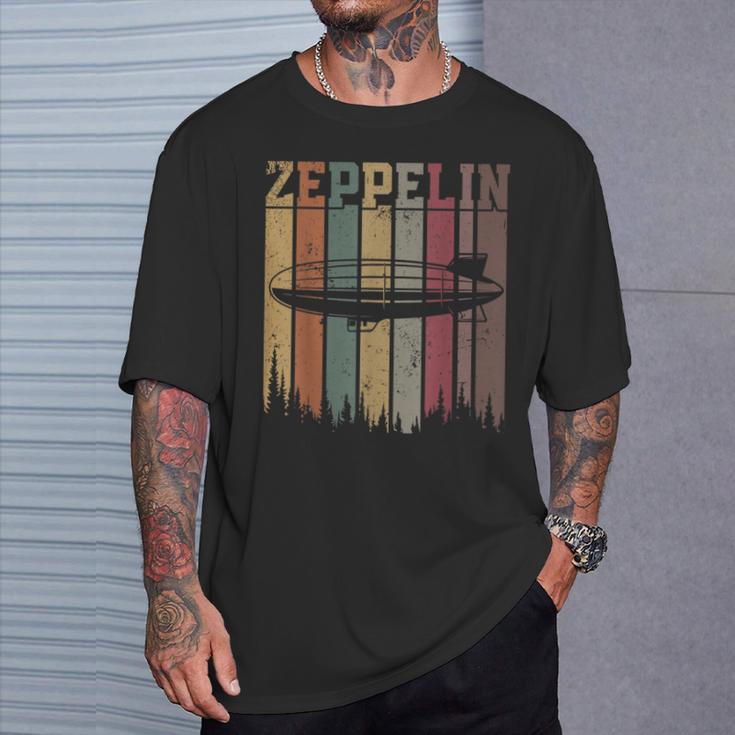 Retro Zeppelin 70Er Jahre Dirigible Blimp Luftschiff Zepelin Zepplin T-Shirt Geschenke für Ihn