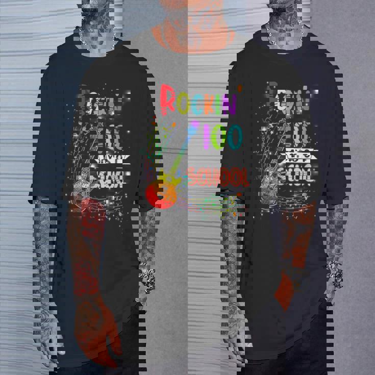 Rockin' 100 Days Of School Guitar Student Music Teacher T-Shirt Gifts for Him Rockin' 100 Days Of School Guitar Student Music Teacher T-Shirt Gifts for Him