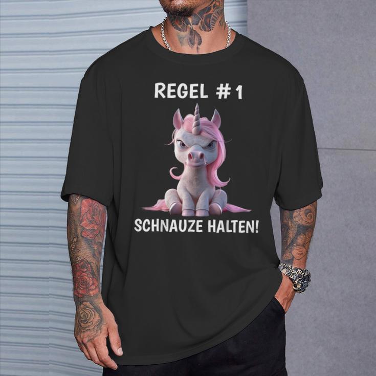 Rule 1 Snout Unicorn Sarcasm T-Shirt Geschenke für Ihn