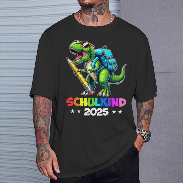 Schulkind 2025 DinoRex Jungen Dinosaurier Einschulung T-Shirt Geschenke für Ihn