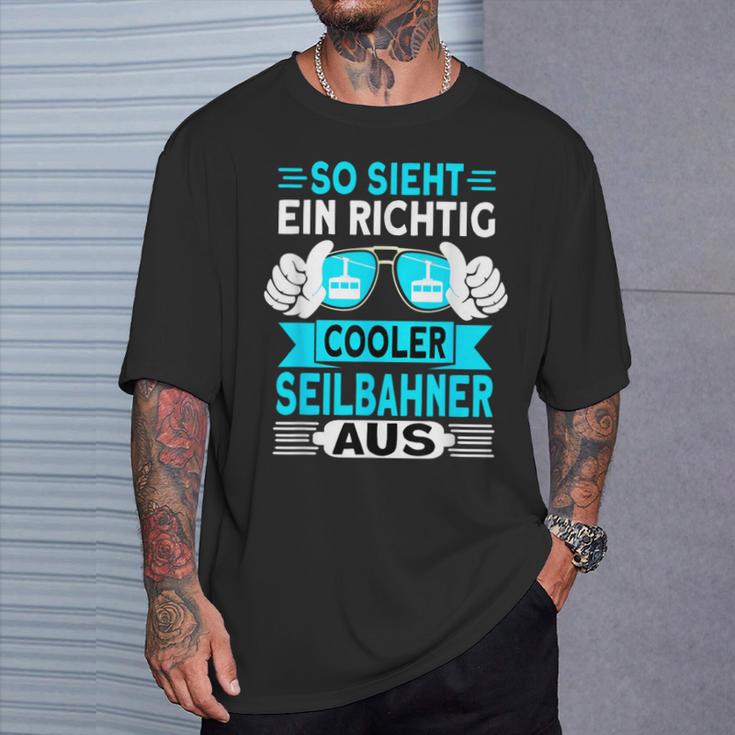 Seilbahn Gondel Seilbahner T-Shirt Geschenke für Ihn