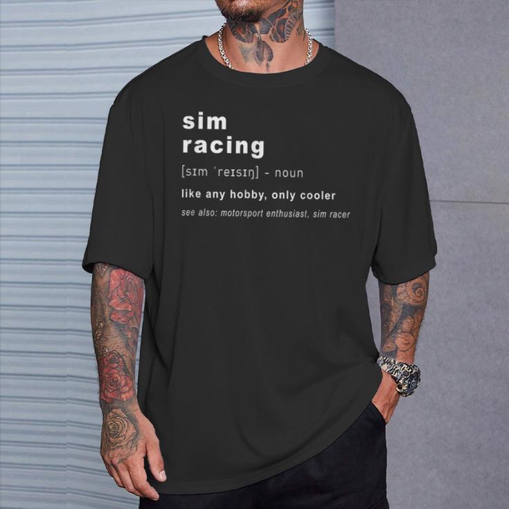 Simracing Definition Simracing Gaming And Racing T-Shirt Geschenke für Ihn