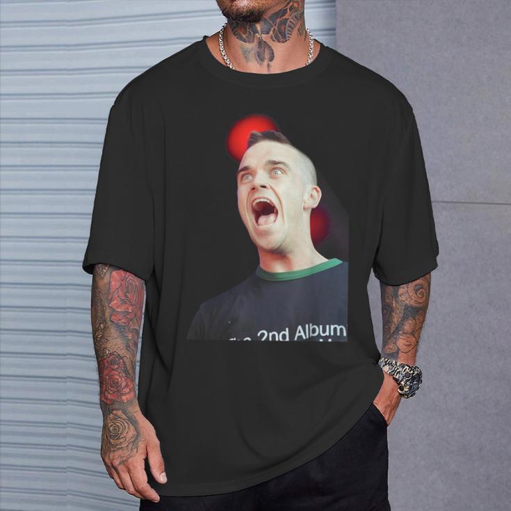 Singer Robbie Williams Of Take That LiveIn The Park 1998 T-Shirt Geschenke für Ihn