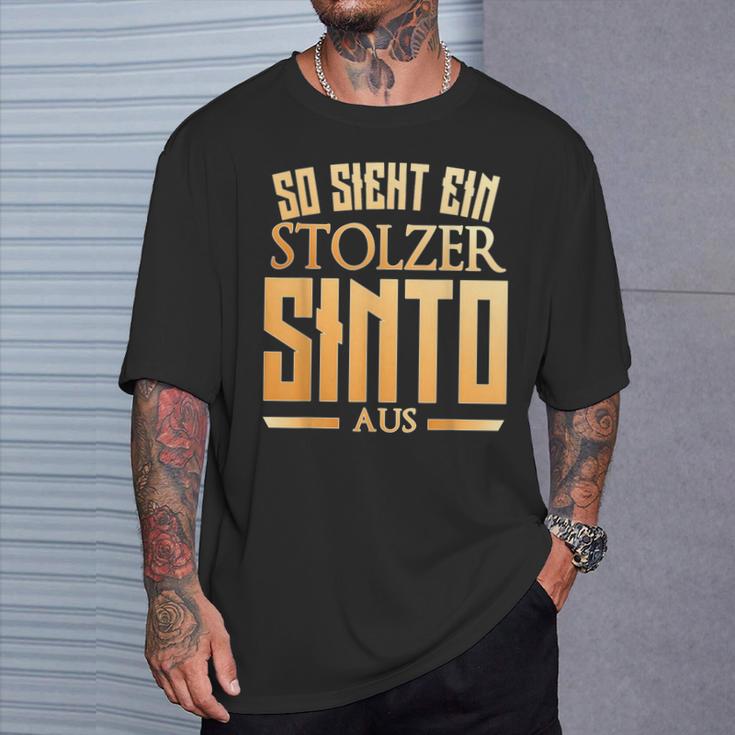 Sinto Sinti Origin So Sieht Ein Stolzer Sinto Aus T-Shirt Geschenke für Ihn