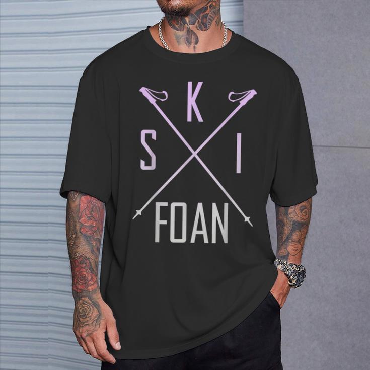 Skifoan Ski Ski Ski Ski Ski Ski Ski Mountain T-Shirt Geschenke für Ihn