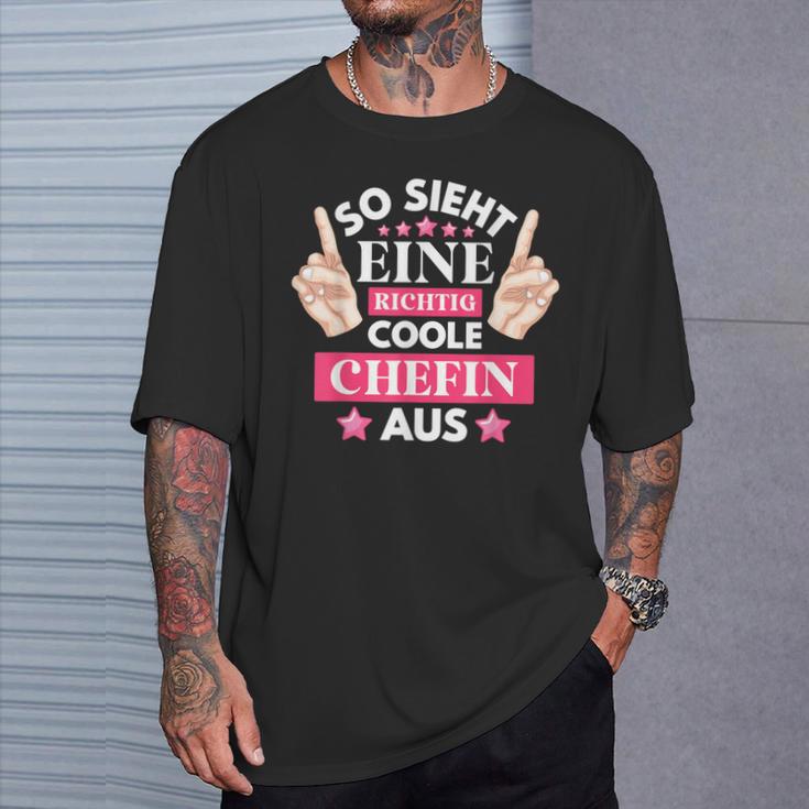 So Ssieht Eine Coole Chefin Aus S T-Shirt Geschenke für Ihn