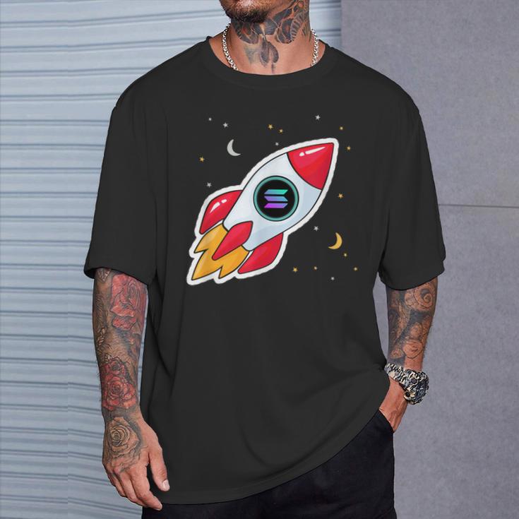 Solana Rocket To The Moon T-Shirt Geschenke für Ihn