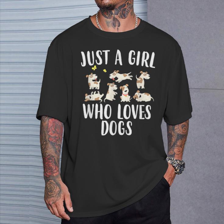 Solo Una Chica Que Ama A Los Perros Con Divertidos Perros Lindos Camiseta unisex Regalos para él